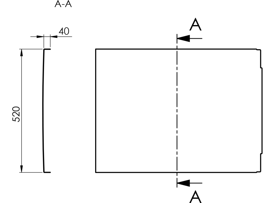 Polysan COUVERT panel boční 80x52cm, černá mat 72856.21