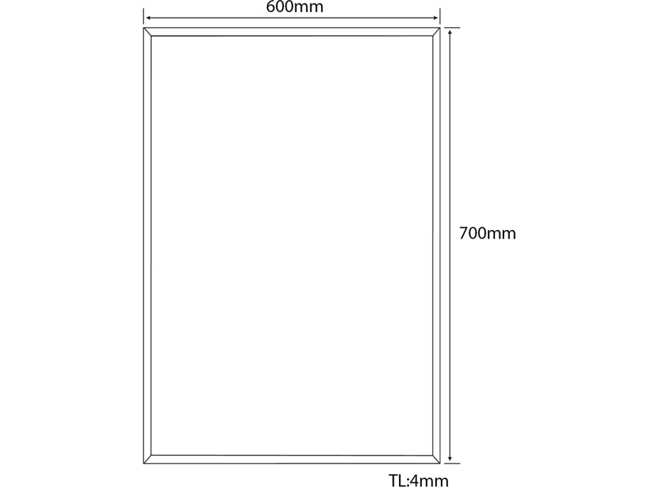 Aqualine Zrcadlo s fazetou 60x70cm, bez úchytu 22471