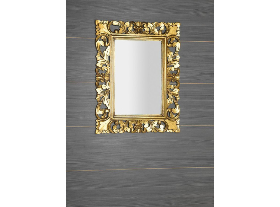 Sapho SAMBLUNG zrcadlo ve vyřezávaném rámu 60x80cm, zlatá IN121