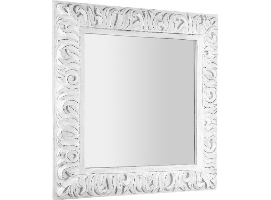 Sapho ZEEGRAS zrcadlo ve vyřezávaném rámu 90x90cm, bílá IN395
