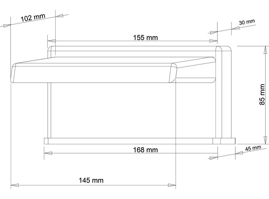 Sapho Výtoková hubice na okraj vany, šířka 145mm, kaskáda, chrom 5106