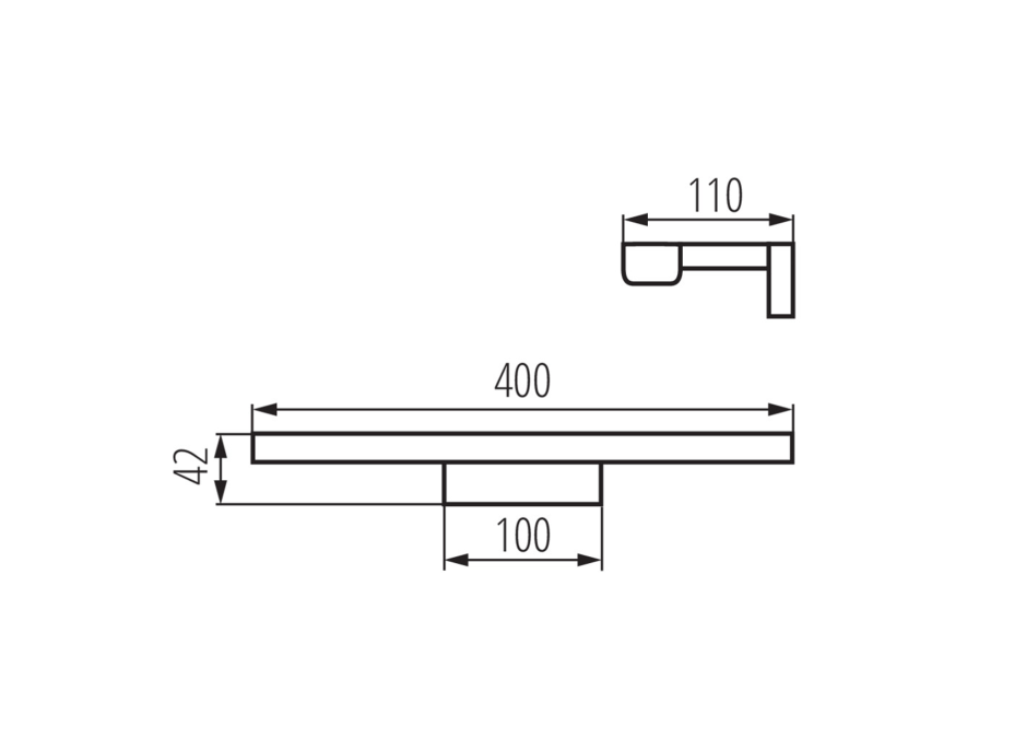 KANLUX ASTEN LED svítidlo 8W, 400x42x110mm, černá mat 26683