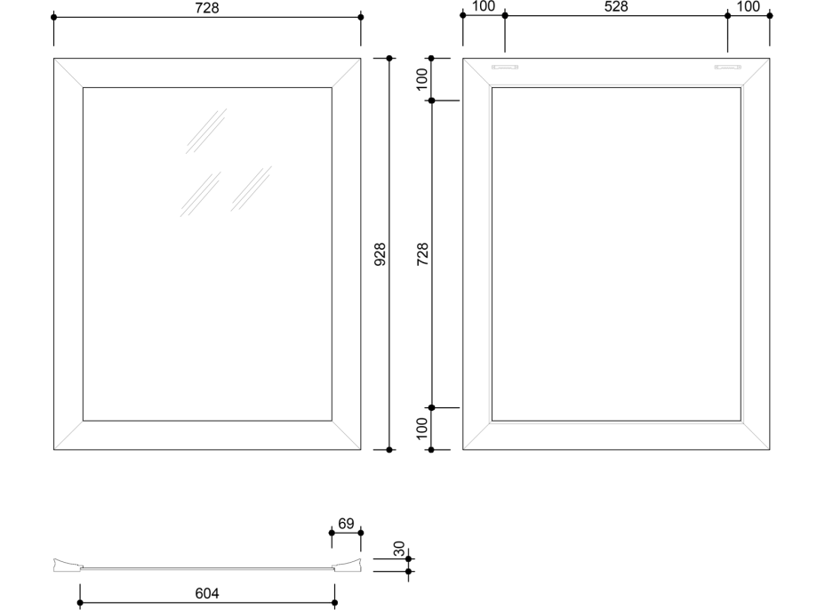 Sapho CORONA zrcadlo v dřevěném rámu 728x928mm, champagne NL720