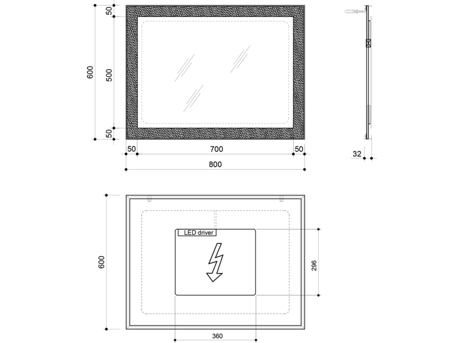 Sapho FLUT zrcadlo s LED podsvícením 600x800mm, bílá FT060