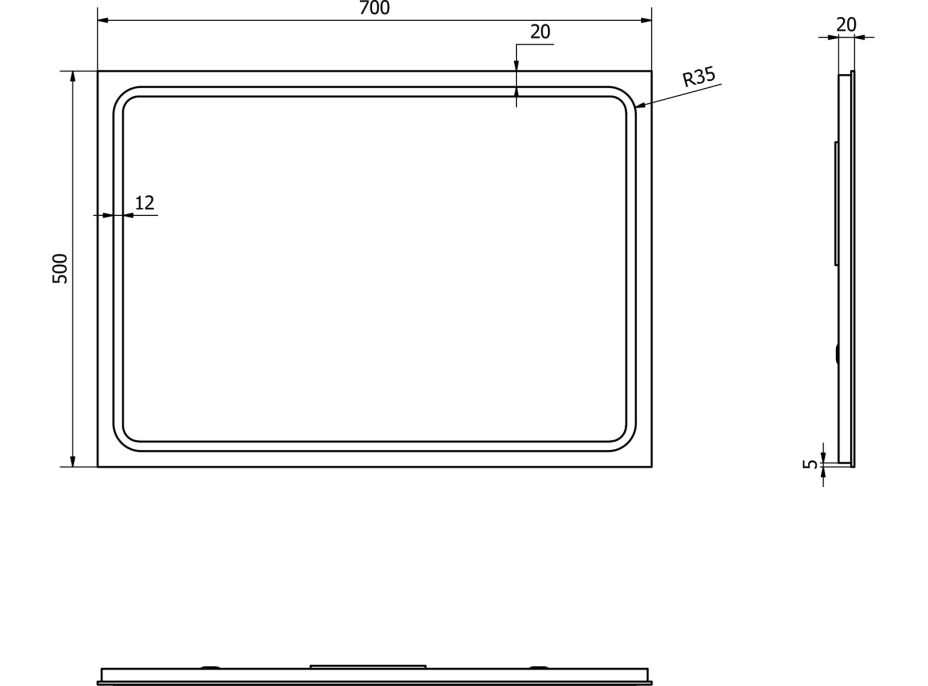 Sapho GEMINI zrcadlo s LED osvětlením 500x700mm GM050