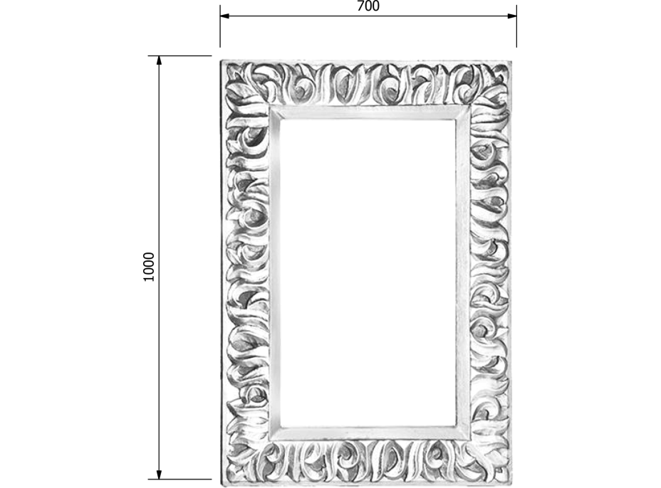 Sapho ZEEGRAS zrcadlo ve vyřezávaném rámu 70x100cm, stříbrná IN432