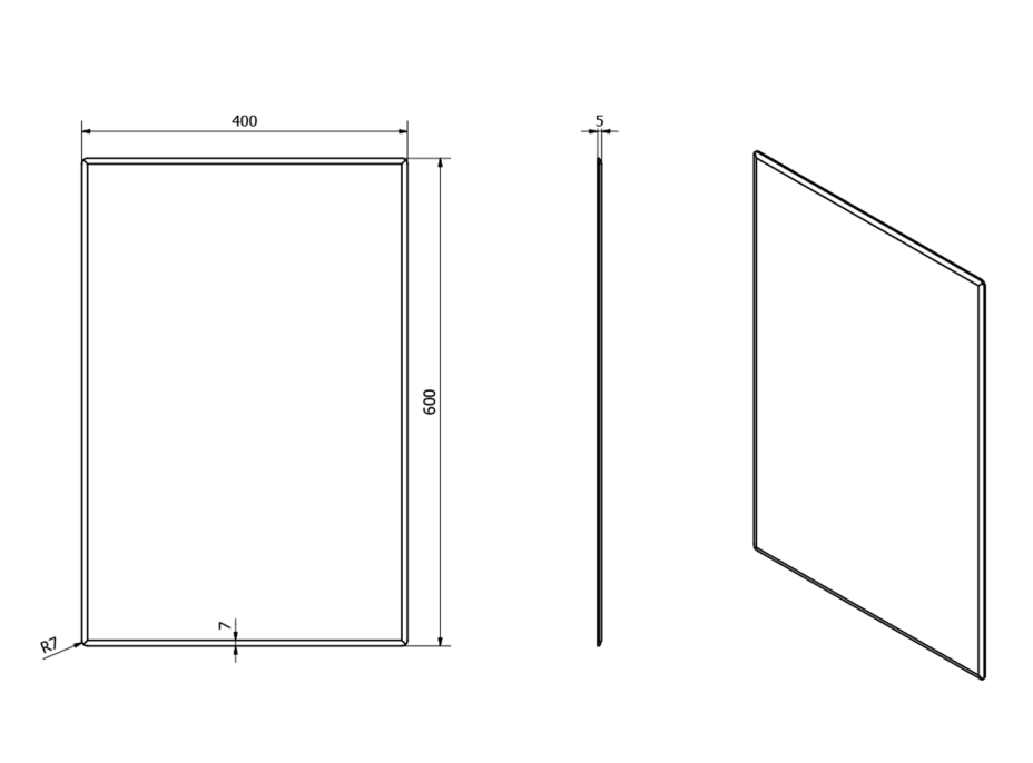 Sapho ACCORD zrcadlo s fazetou 400x600mm, bez úchytu MF422