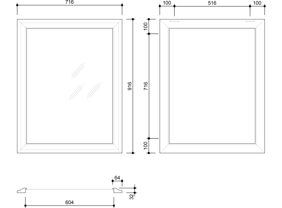 Sapho AMBIENTE zrcadlo v dřevěném rámu 720x920mm, starobílá NL705