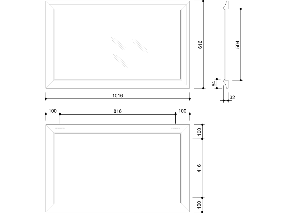 Sapho AMBIENTE zrcadlo v dřevěném rámu 620x1020mm, starobílá NL706