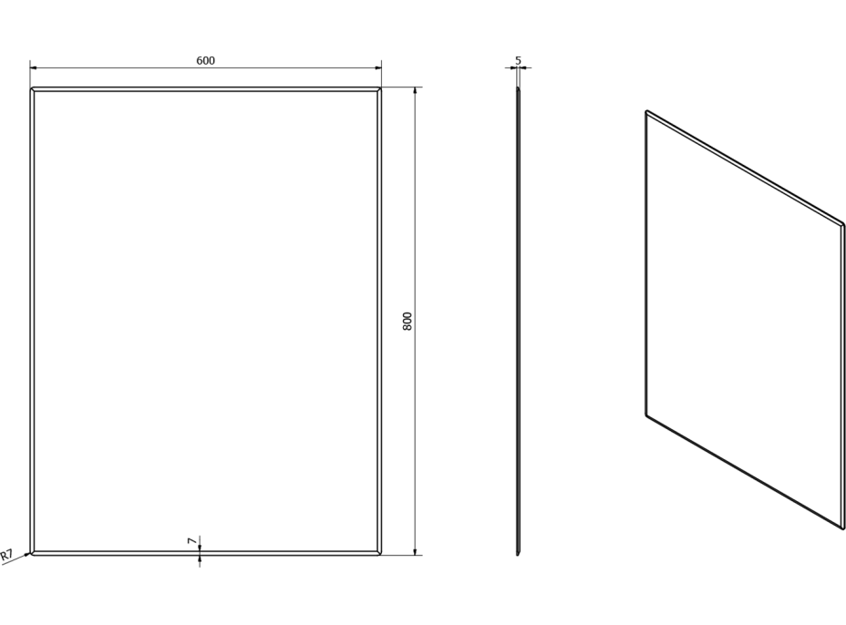 Sapho ACCORD zrcadlo s fazetou 600x800mm, bez úchytu MF441