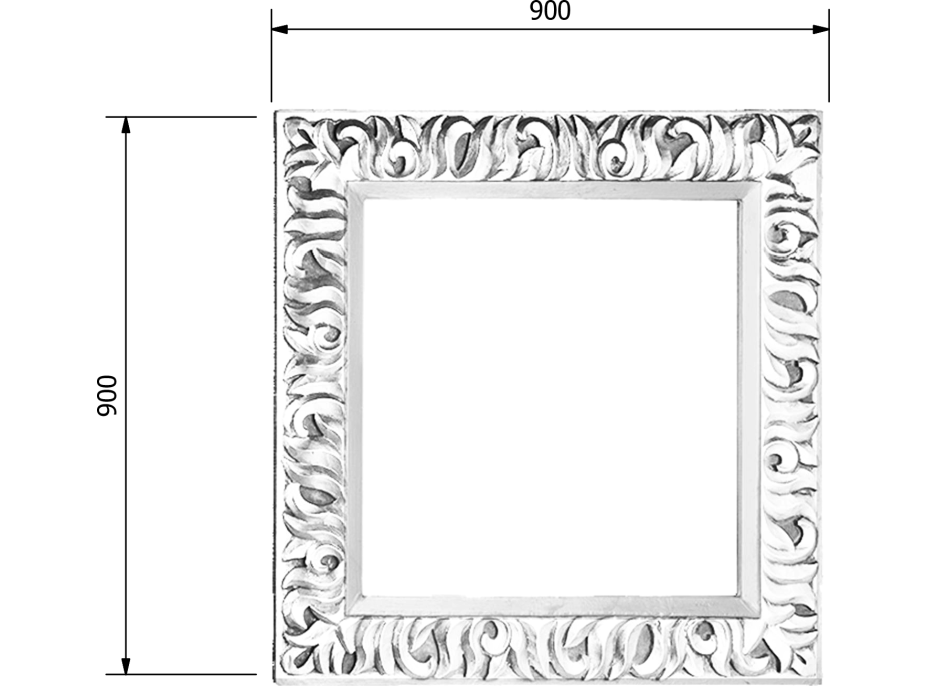 Sapho ZEEGRAS zrcadlo ve vyřezávaném rámu 90x90cm, zlatá IN416
