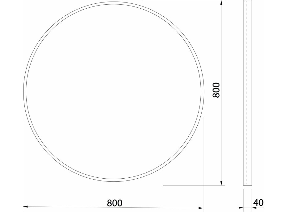 Sapho NOTION kulaté zrcadlo v rámu ø 80cm, zlato mat NT800G