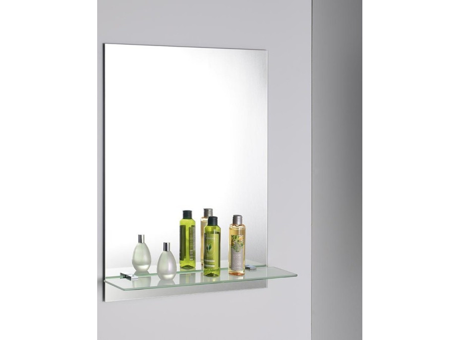 Aqualine Zrcadlo s otvory pro polici 50x70cm, včetně závěsů 22429