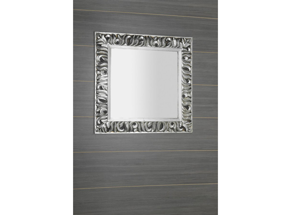 Sapho ZEEGRAS zrcadlo ve vyřezávaném rámu 90x90cm, stříbrná IN401