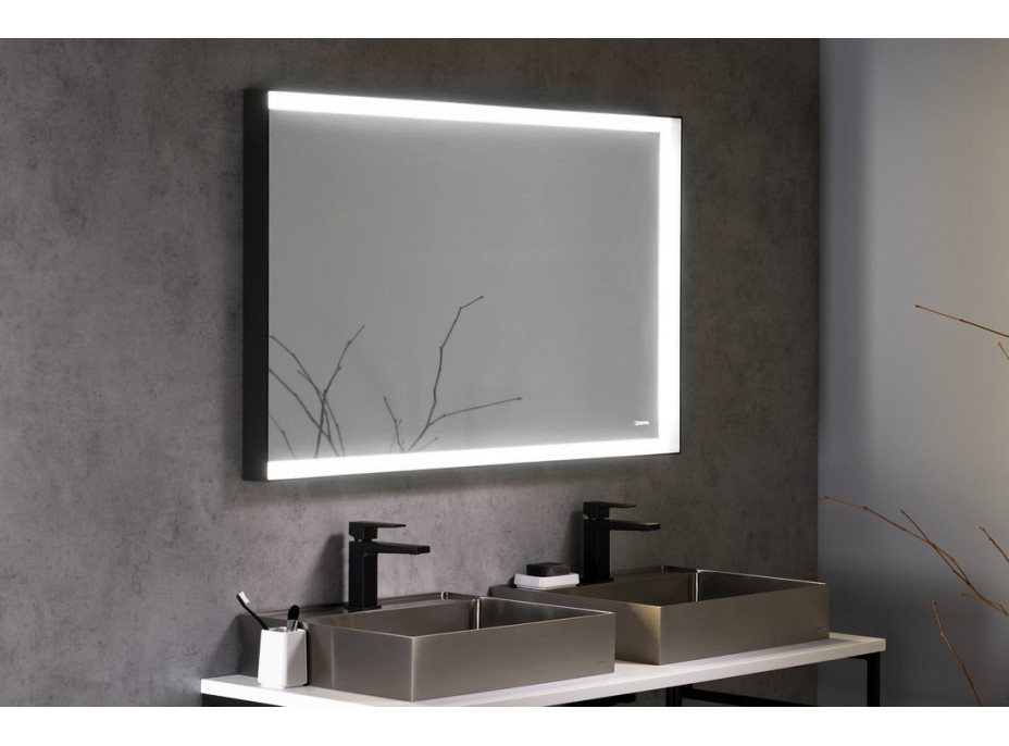 Sapho SORT zrcadlo s LED osvětlením 120x70cm, černá mat ST120