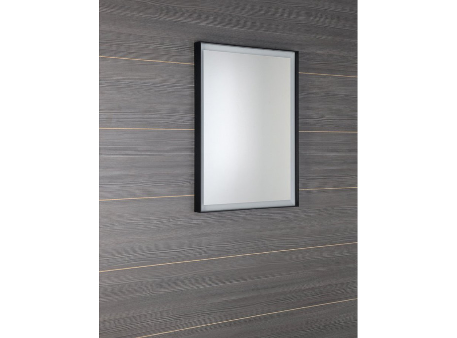 Sapho SORT zrcadlo s LED osvětlením 47x70cm, černá mat ST047