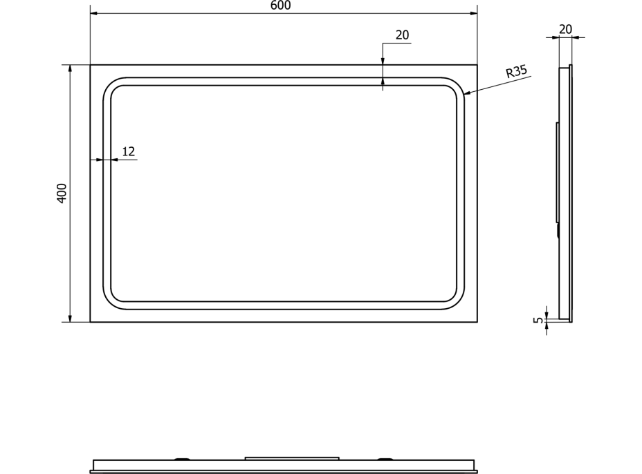 Sapho GEMINI zrcadlo s LED osvětlením 400x600mm GM040