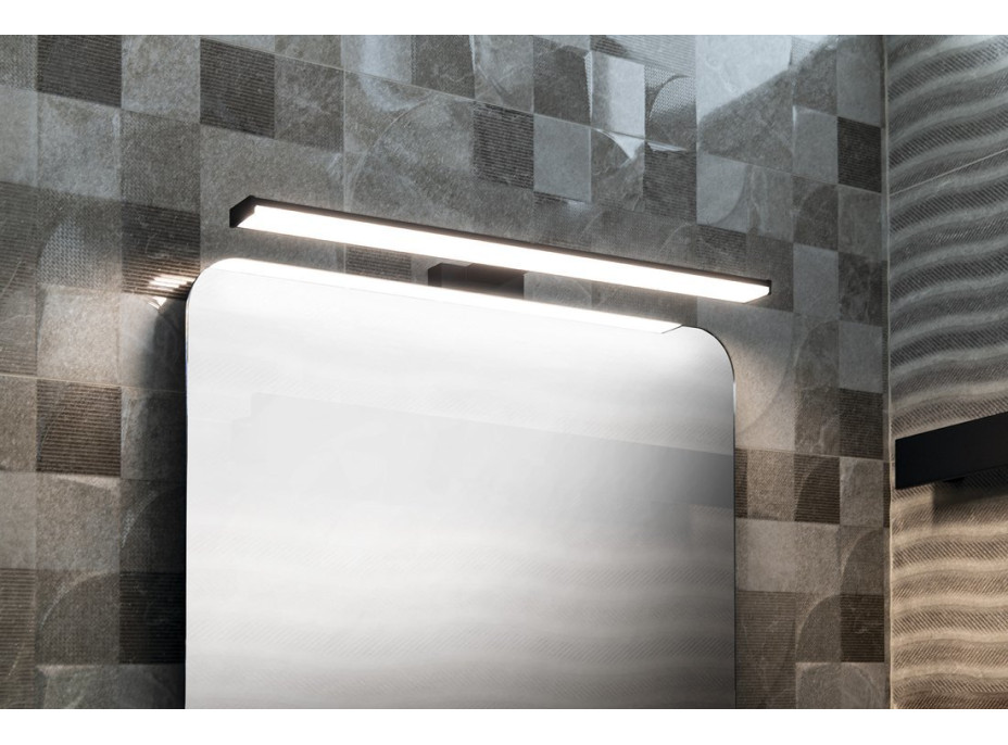 Sapho CHICAGO XL LED svítidlo, 600x120x40mm, 12W, 230V, plast, černá mat AU470