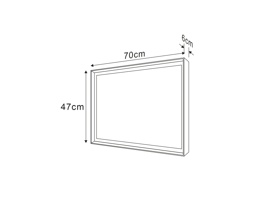 Sapho SORT zrcadlo s LED osvětlením 47x70cm, černá mat ST047