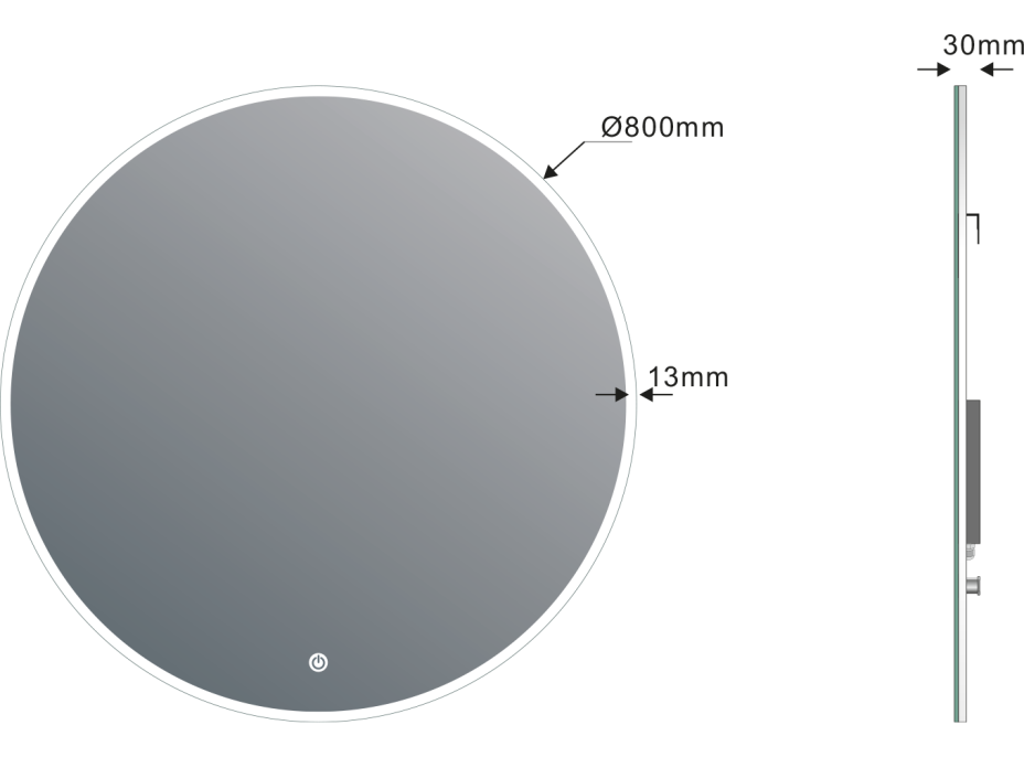 Sapho VISO kulaté zrcadlo s LED osvětlením ø 80cm, senzor, 2700-6500K VS080S