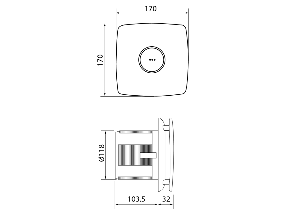 Cata X-MART 12T koupelnový ventilátor axiální s časovačem, 20W, potrubí 120mm, nerez mat 01051000