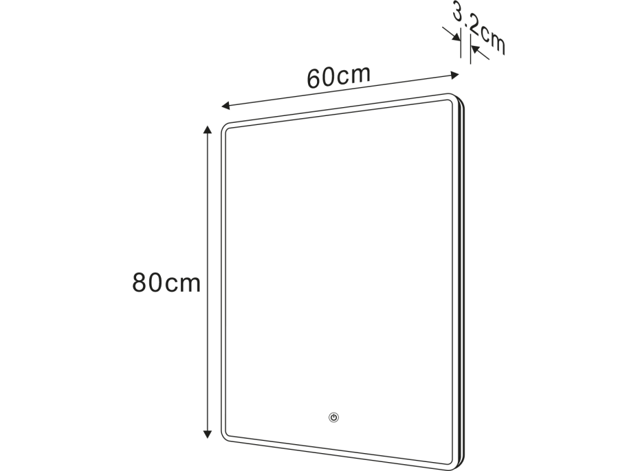 Sapho PIRI zrcadlo s LED osvětlením 60x80cm, senzor, 2700-6500K PR600S