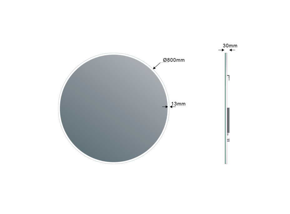 Sapho VISO kulaté zrcadlo s LED osvětlením ø 80cm VS080