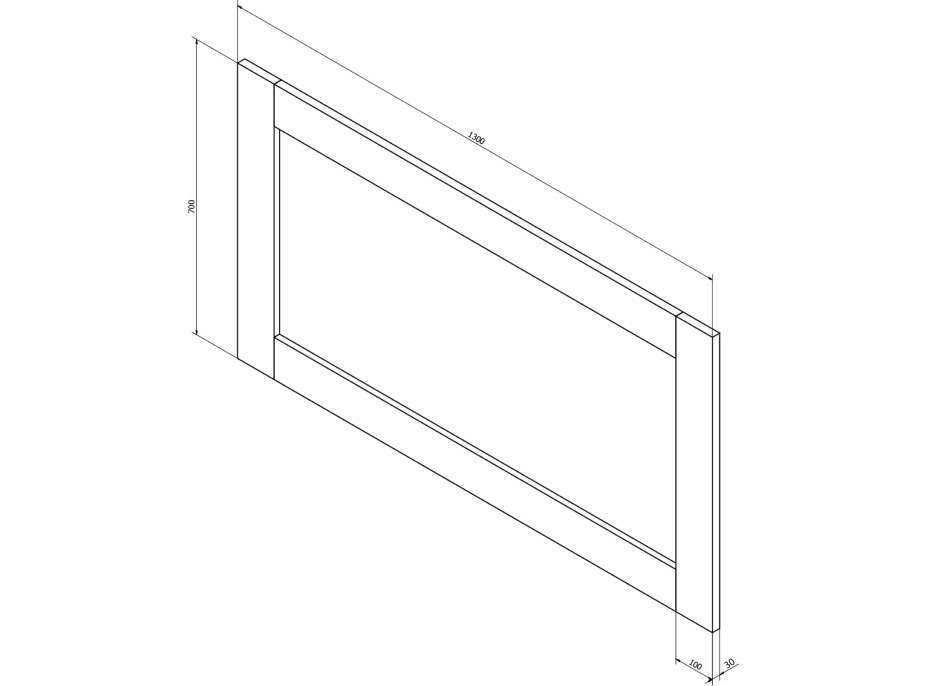 Sapho BRAND zrcadlo v dřevěném rámu 1300x700mm, mořený smrk BA061S