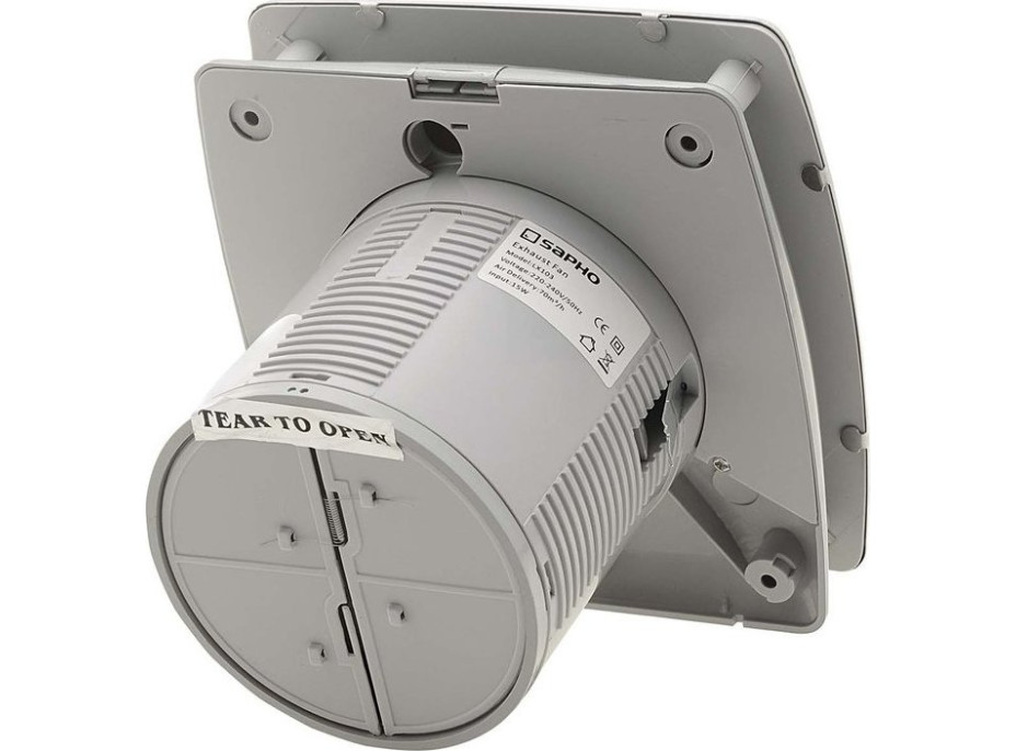 Sapho LEX koupelnový ventilátor axiální s časovačem, 15W, potrubí 100mm, nerez mat LX104