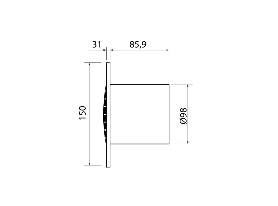 Cata B-10 PLUS koupelnový ventilátor, 15W, potrubí 100mm, bílá 00981001