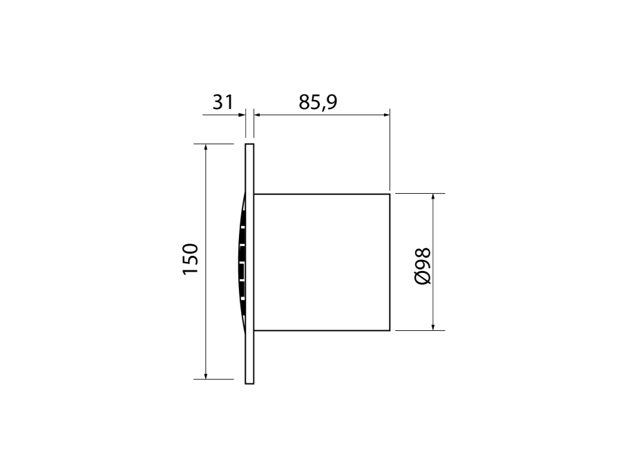Cata B-10 PLUS T koupelnový ventilátor s časovačem, 15W, potrubí 100mm, bílá 00981101