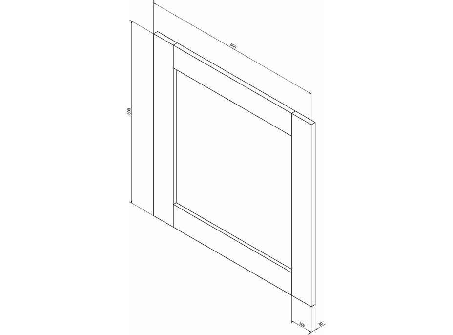 Sapho BRAND zrcadlo v dřevěném rámu 800x800mm, mořený smrk BA051S