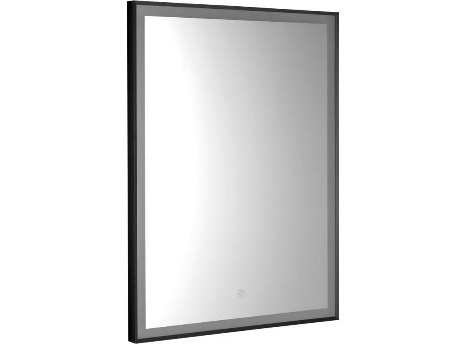 Aqualine CORNA zrcadlo s LED osvětlením 60x80cm, dotykový senzor, stmívatelné, černá mat CN060