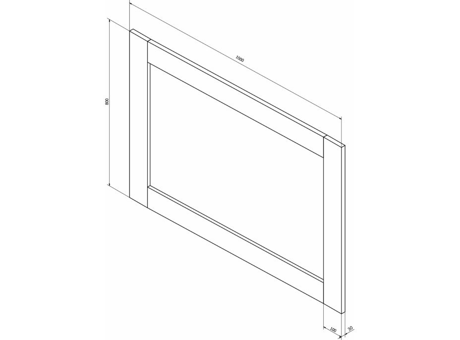 Sapho BRAND zrcadlo v dřevěném rámu 1000x800mm, mořený smrk BA056S