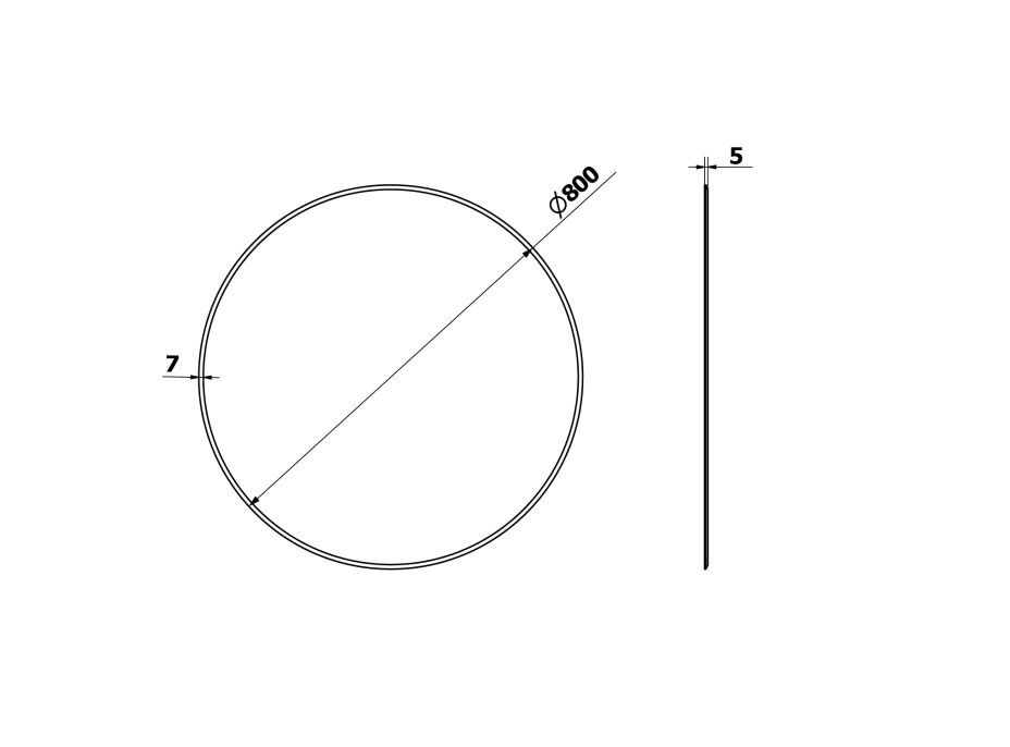 Sapho RENGAS kulaté zrcadlo s fazetou ø 80cm, bez úchytu RG080