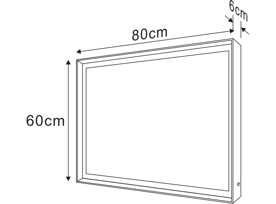 Sapho SORT zrcadlo s LED osvětlením 60x80cm, senzor, 2700-6500K, černá mat ST080S