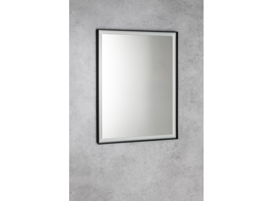 Sapho SORT zrcadlo s LED osvětlením 60x80cm, senzor, 2700-6500K, černá mat ST080S