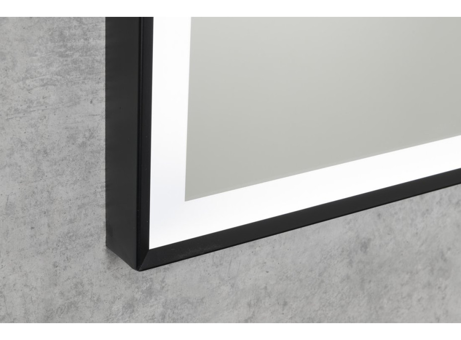Aqualine CORNA zrcadlo s LED osvětlením 60x80cm, dotykový senzor, stmívatelné, černá mat CN060