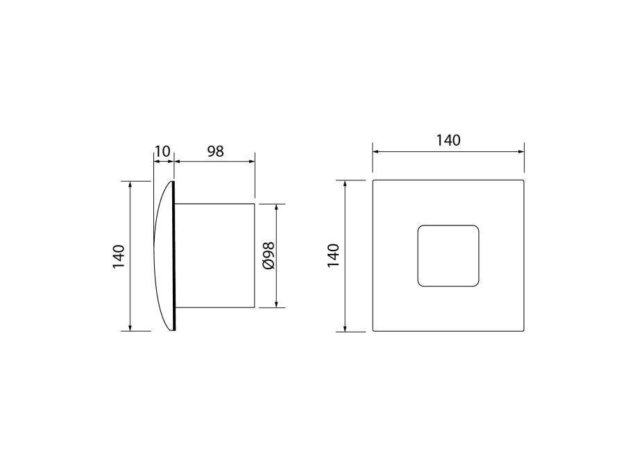 Cata SILENTIS 10 koupelnový ventilátor axiální, 15W, potrubí 100mm, bílá 01070000