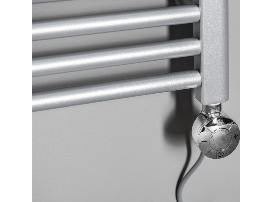 Aqualine Elektrická topná tyč s termostatem, rovný kabel, 600 W, chrom LT67446