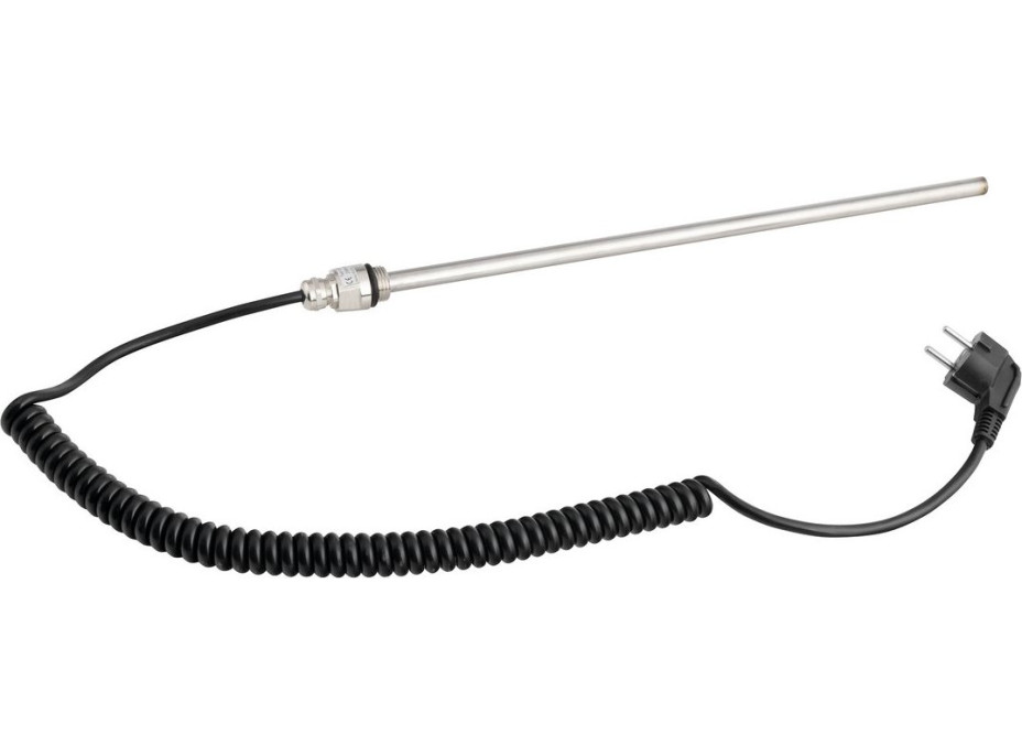 Aqualine Elektrická topná tyč bez termostatu, kroucený kabel/černá, 400 W LT90400B