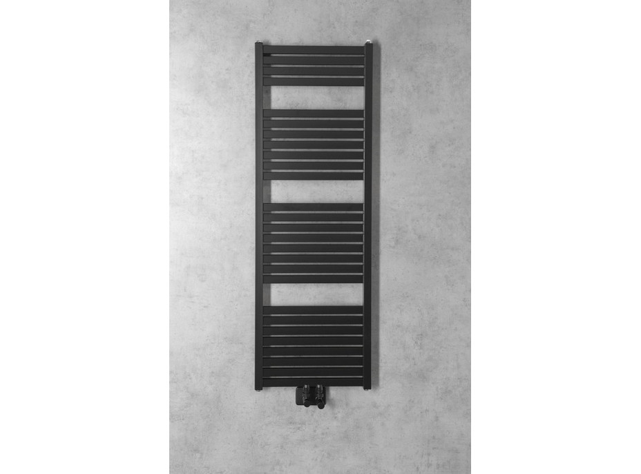 Aqualine TONDI otopné těleso rovné 450x1330 mm, středové připojení, černá mat DT476T