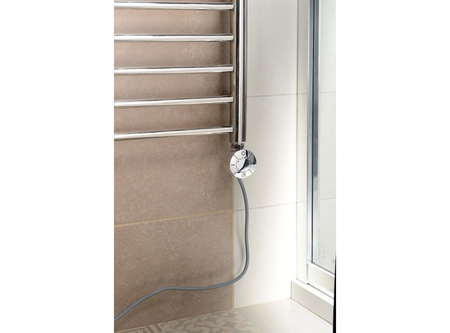 Aqualine Elektrická topná tyč s termostatem, rovný kabel, 600 W, chrom LT67446