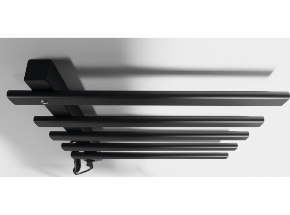 Sapho ELCOR elektrický sušák ručníků 480x520x50 mm, 63 W, černá mat EB530