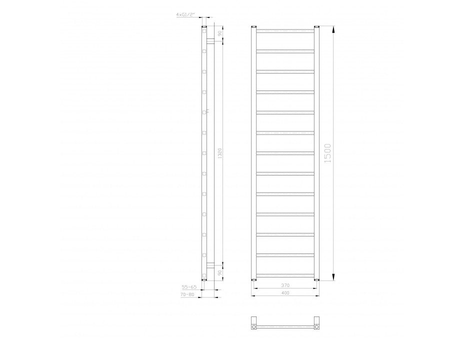 Sapho METRO LIGHT otopné těleso 400x1500 mm, bílá IR447T