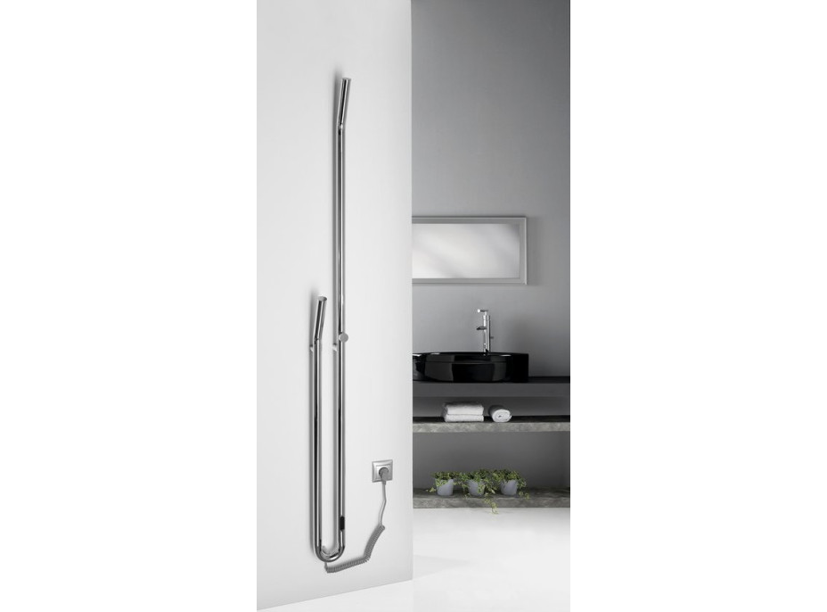 Sapho DUOPASSO elektrický sušák ručníků s časovačem 122x1700mm, 45 W, chrom ER730