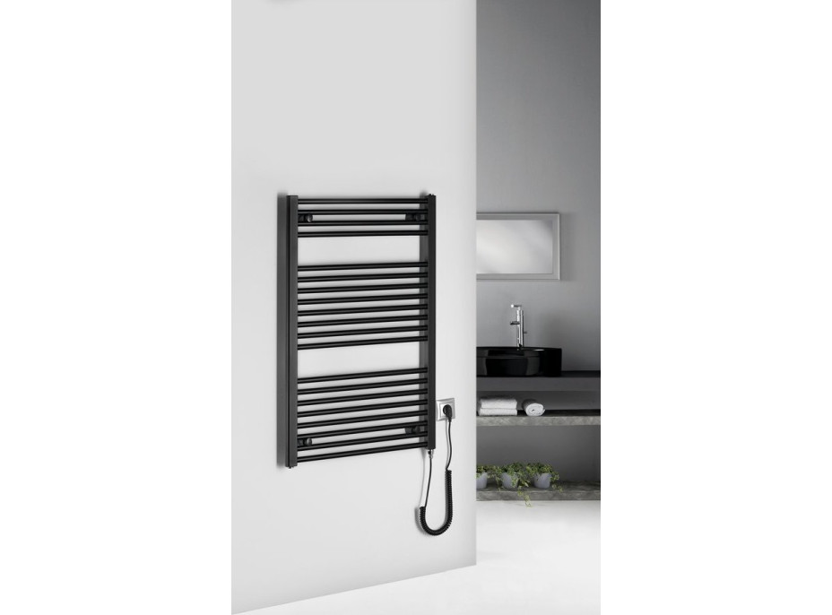 Aqualine DIRECT-E elektrické otopné těleso rovné 600x960 mm, 400 W, černá ILE96TB