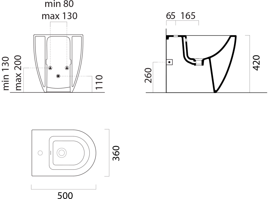 GSI PURA bidet stojící 36x50cm, bílá ExtraGlaze 8879111