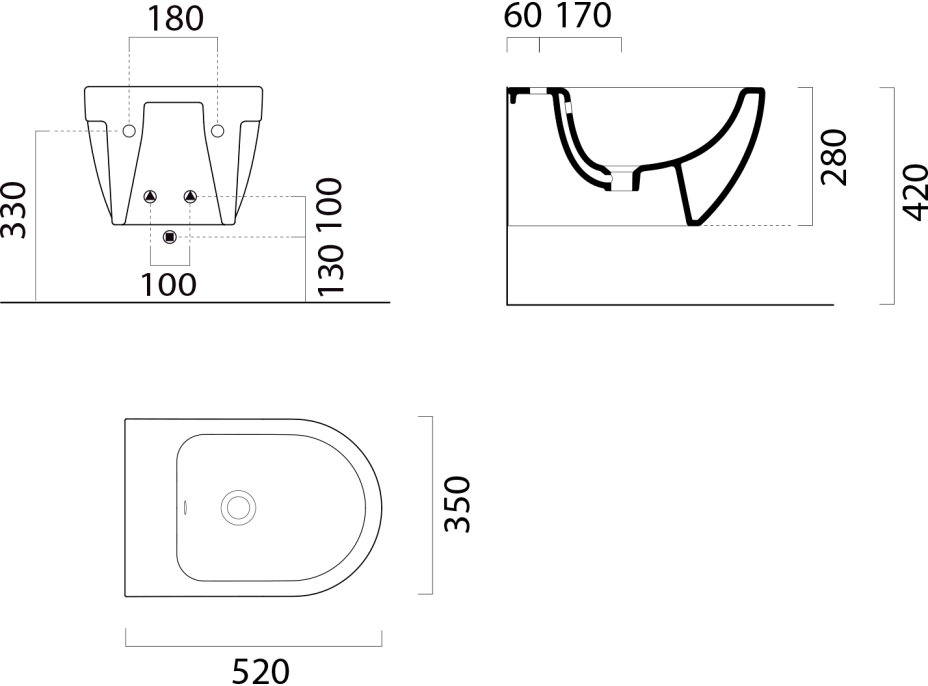 GSI CITY PRO bidet závěsný, 35x52cm, bílá ExtraGlaze 9164111