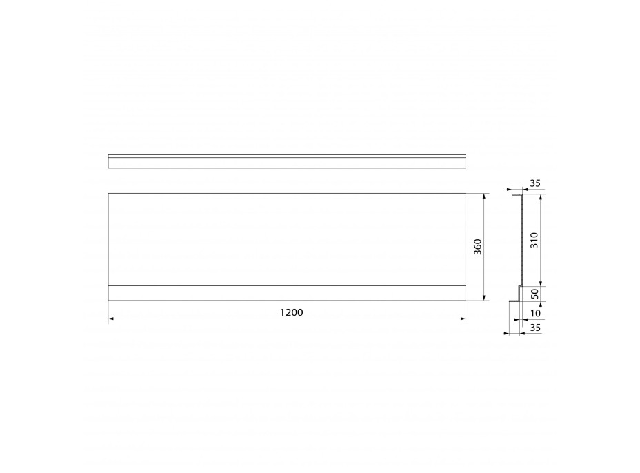 Polysan DEEP PLAIN NIKA panel 120x36cm 84899